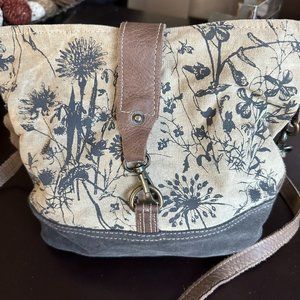 Myra Bag female Debonair Shoulder Bag Upcycled Canvas & Leather